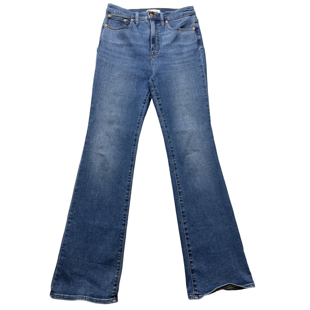 Madewell Skinny Flare Jeans Womens 28 Blue Medium Wash Mid Rise Stretch Denim